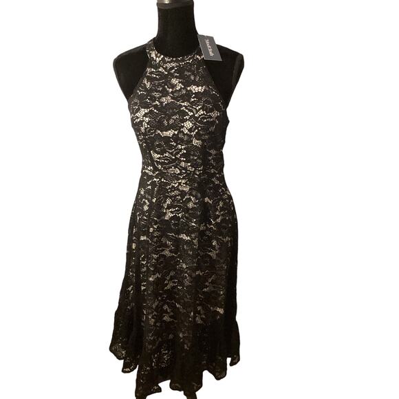 NWT Mod sleeveless black lace dark feminine evening dress - Picture 1 of 8